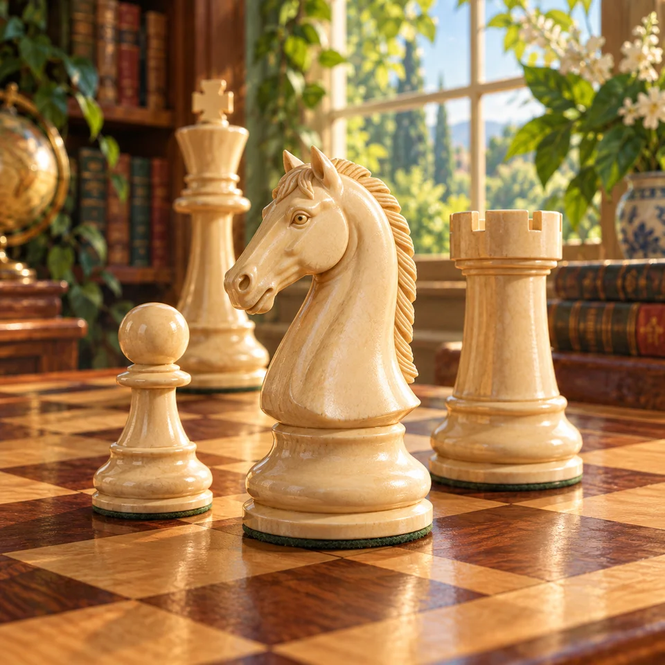 Original illustration of chess pieces for the course