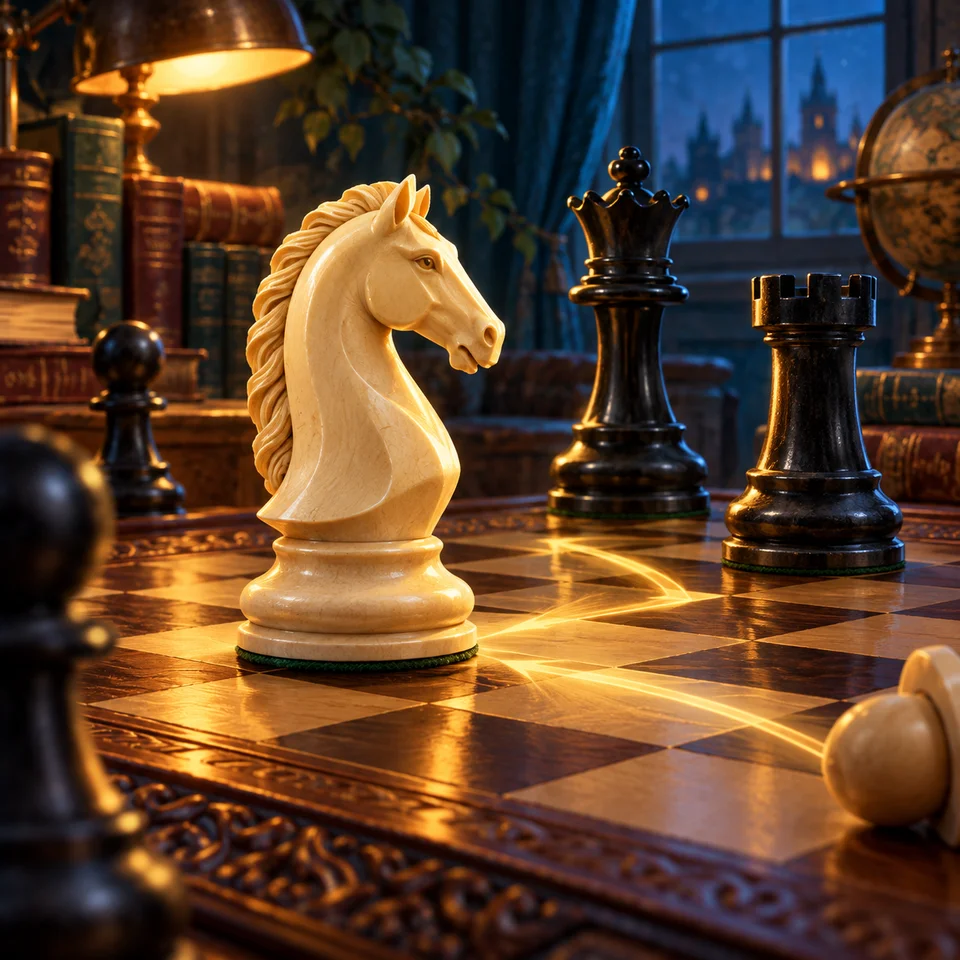 Original illustration of chess pieces for the course