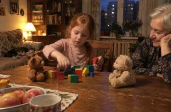 A girl counting blocks with her grandmother